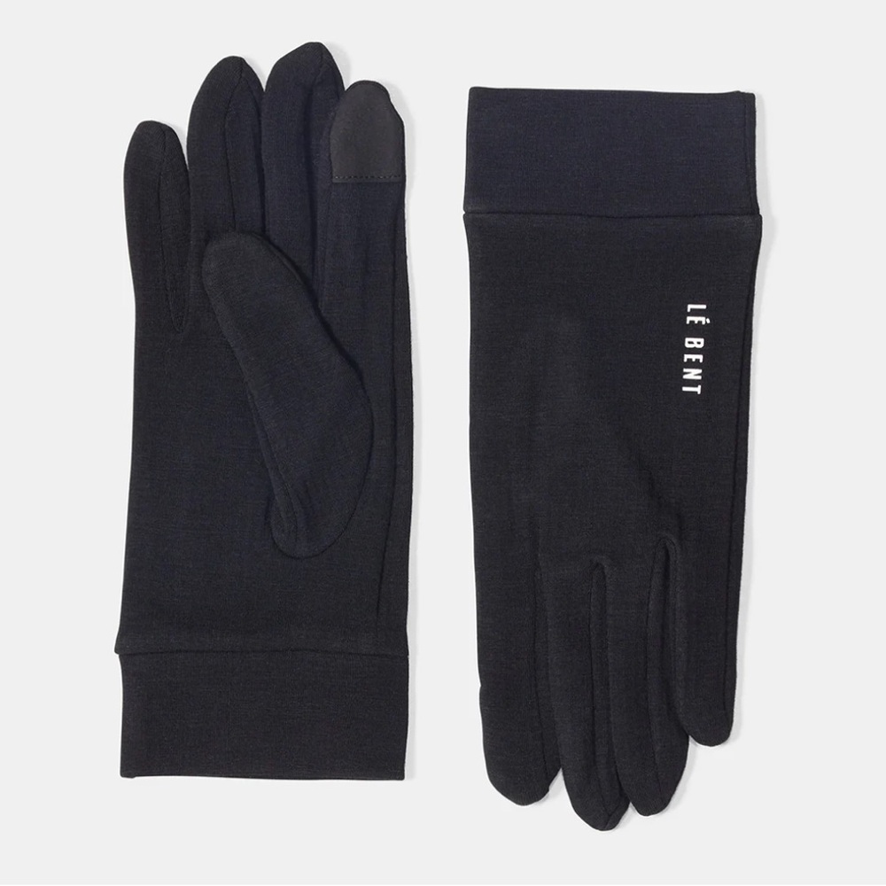 NEW Lé Bent Small Gloves in Black Merino Wool